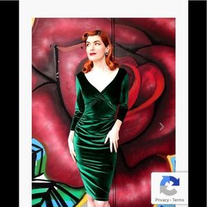 Bettie Page Va Va Voom velvet wiggle dress.